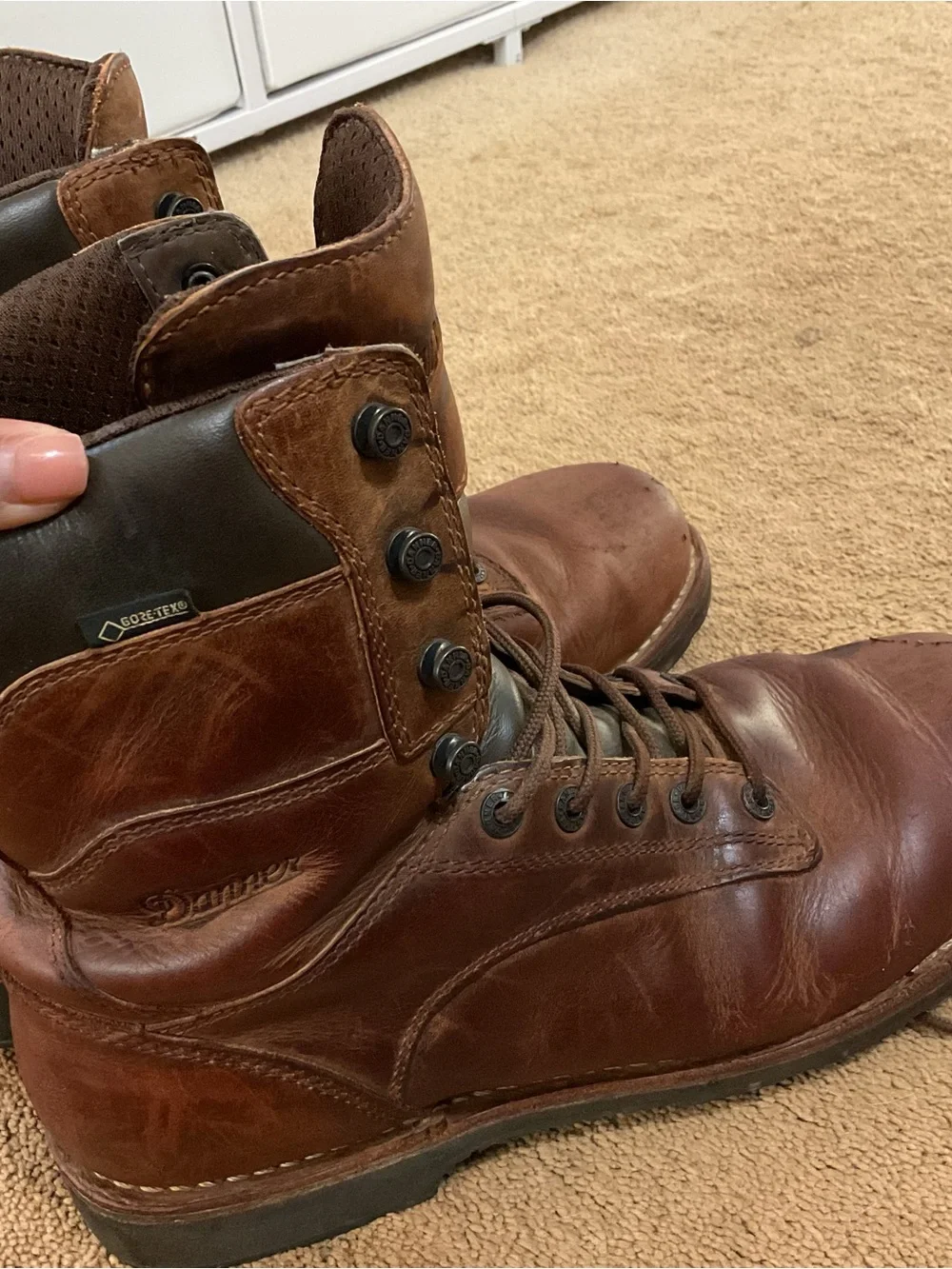 Dingo Men's Brown Leather Lace-Up Work Boots Size 10